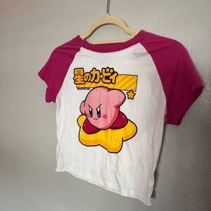 Kirby Pink and White Graphic Tee